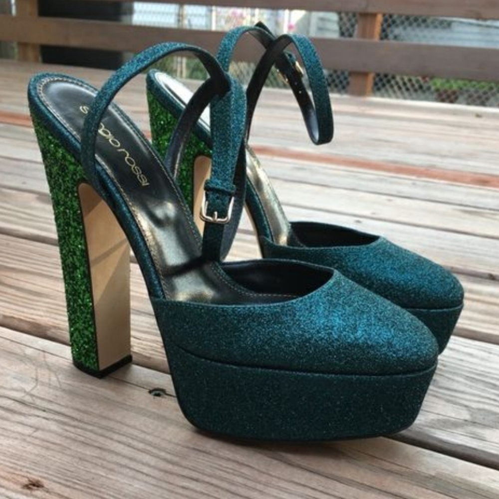 Sergio Rossi coarse glitter sandals